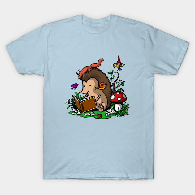 Hedgehog Book Reading Lover Funny Geek Forest
